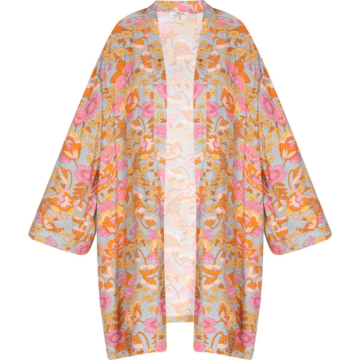 Boho Kimono Cardigan mit Blumendruck