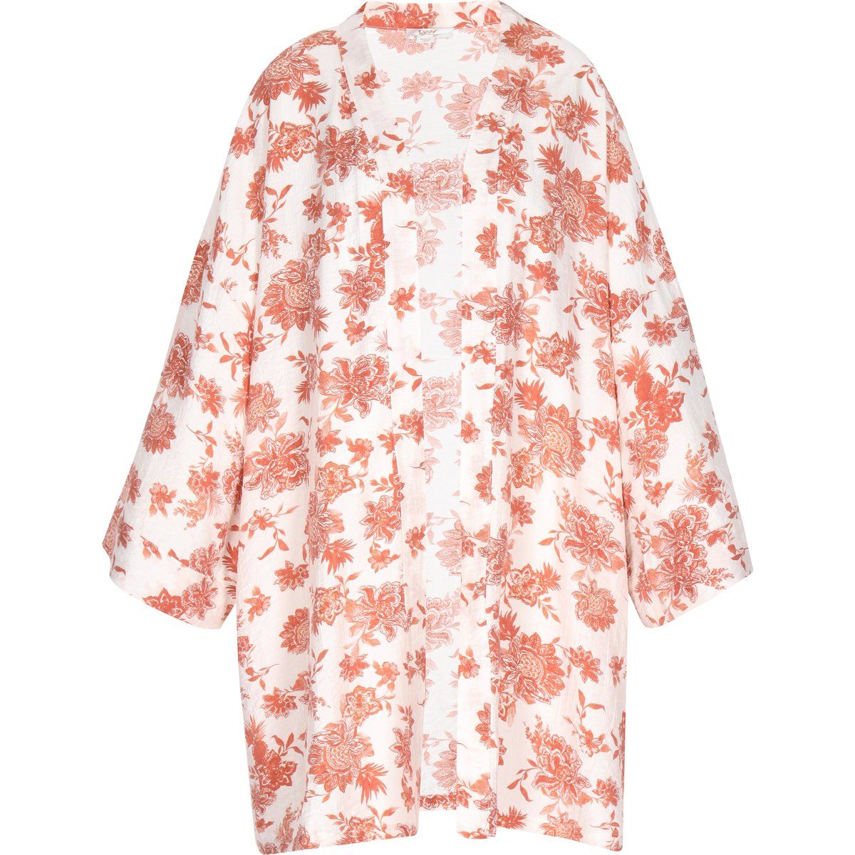 Kimono mit Blumenmuster und offener Vorderseite