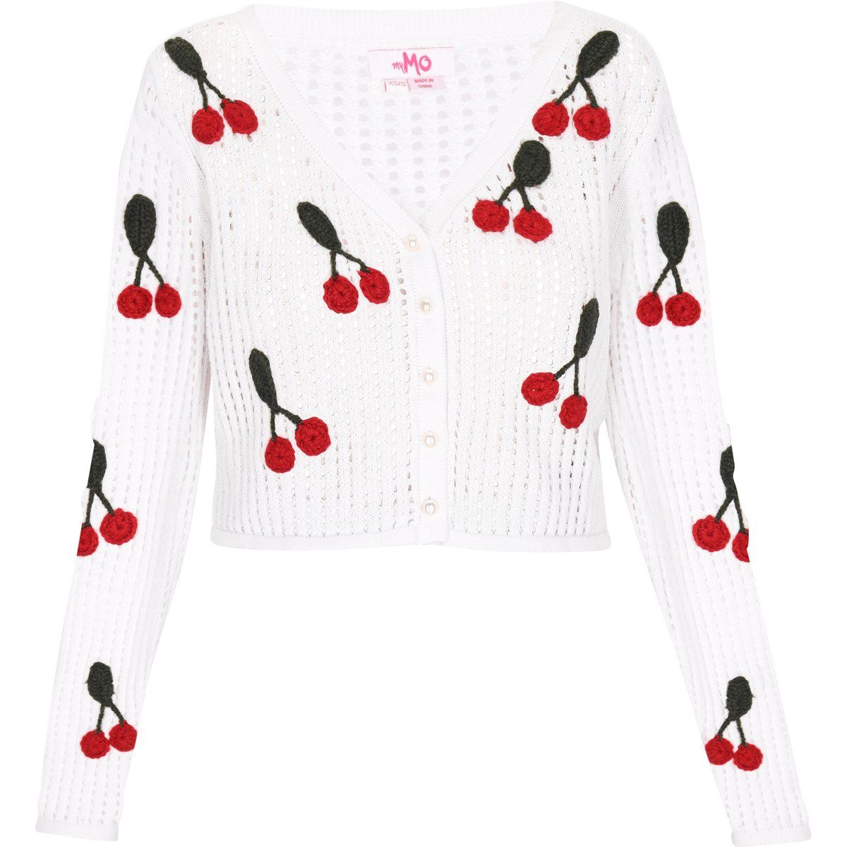 Mymo Strickjacke Frauen Weiß