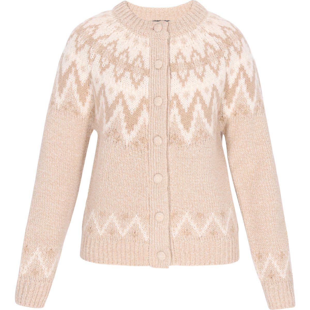 Dreimaster Strickjacke Frauen beige mehrfarbig