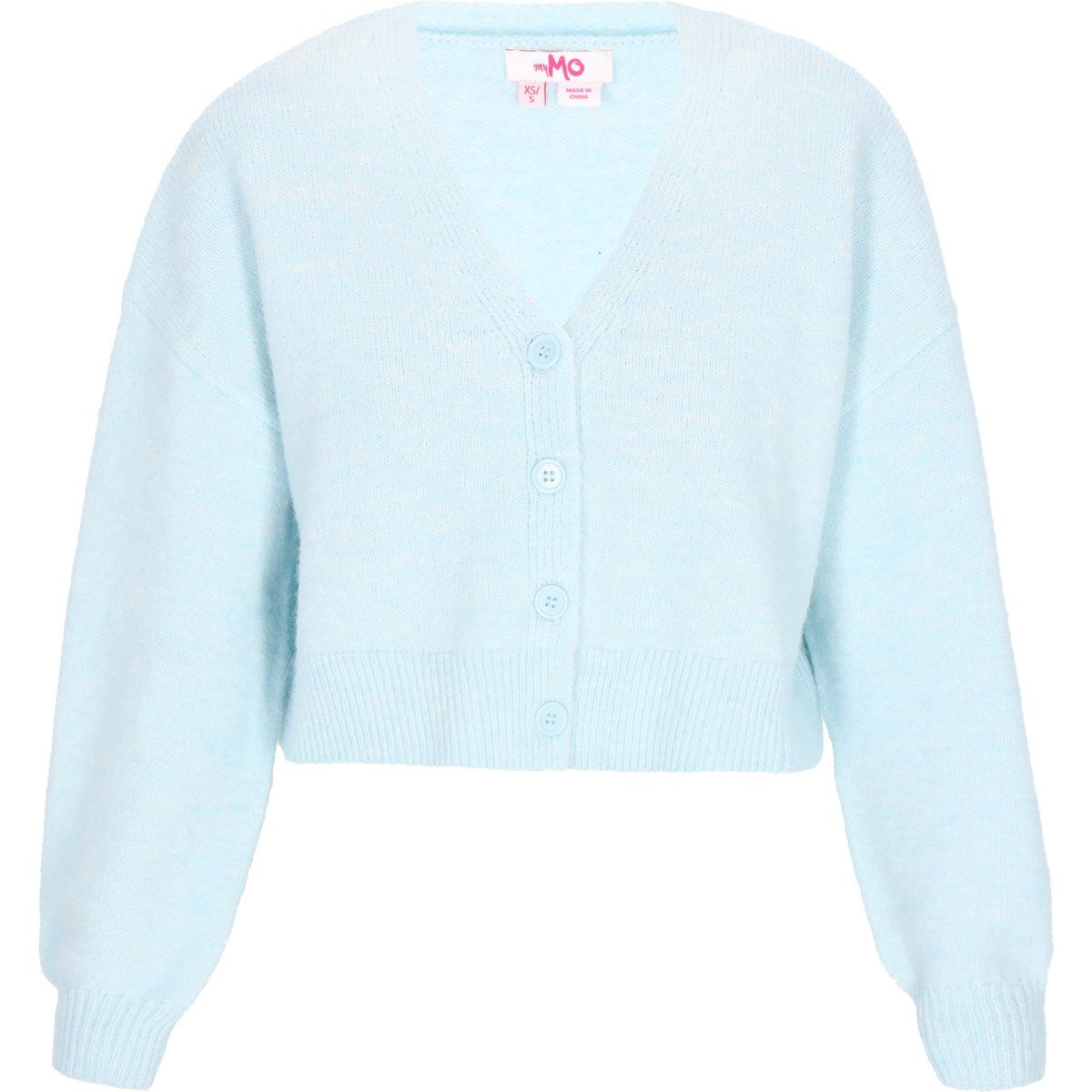 Mymo Strickjacke Frauen hellblau meliert