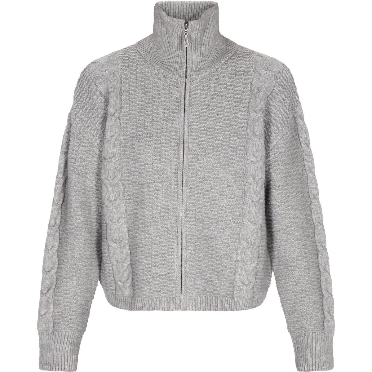 Zopfmuster Strickjacke mit Reißverschluss