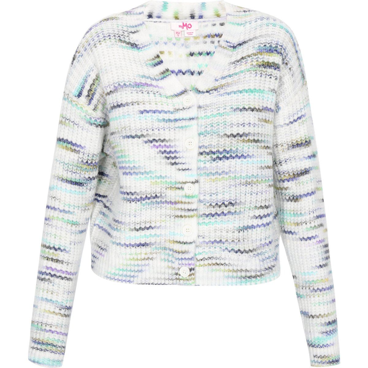 Mymo Strickjacke Frauen cremeweiß mehrfarbig