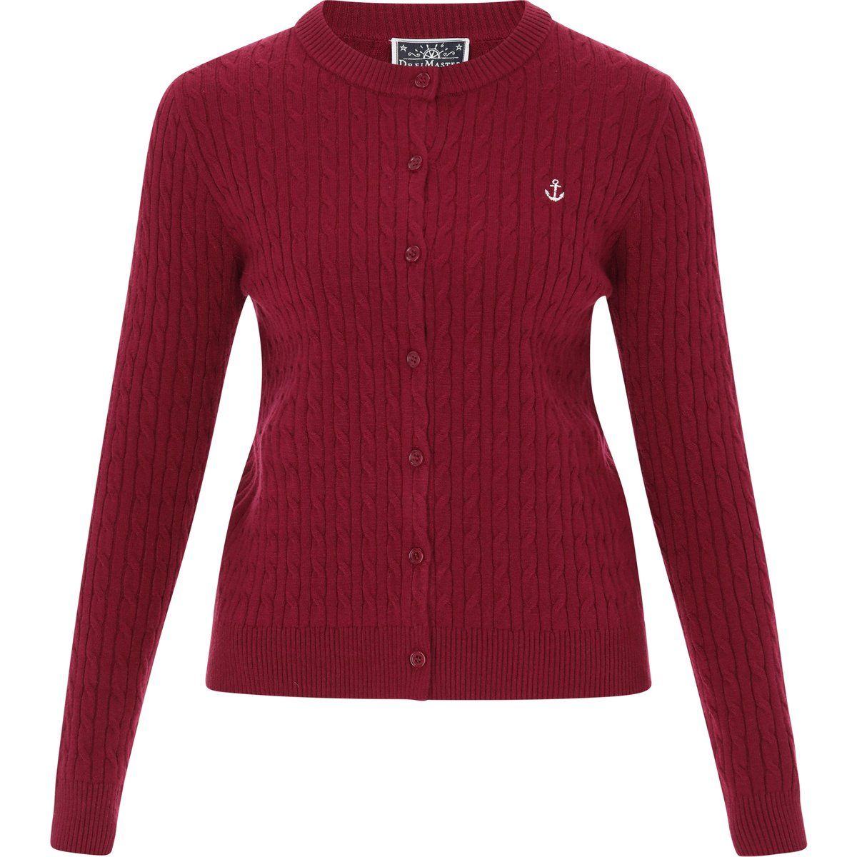 Dreimaster Strickjacke Frauen Weinrot