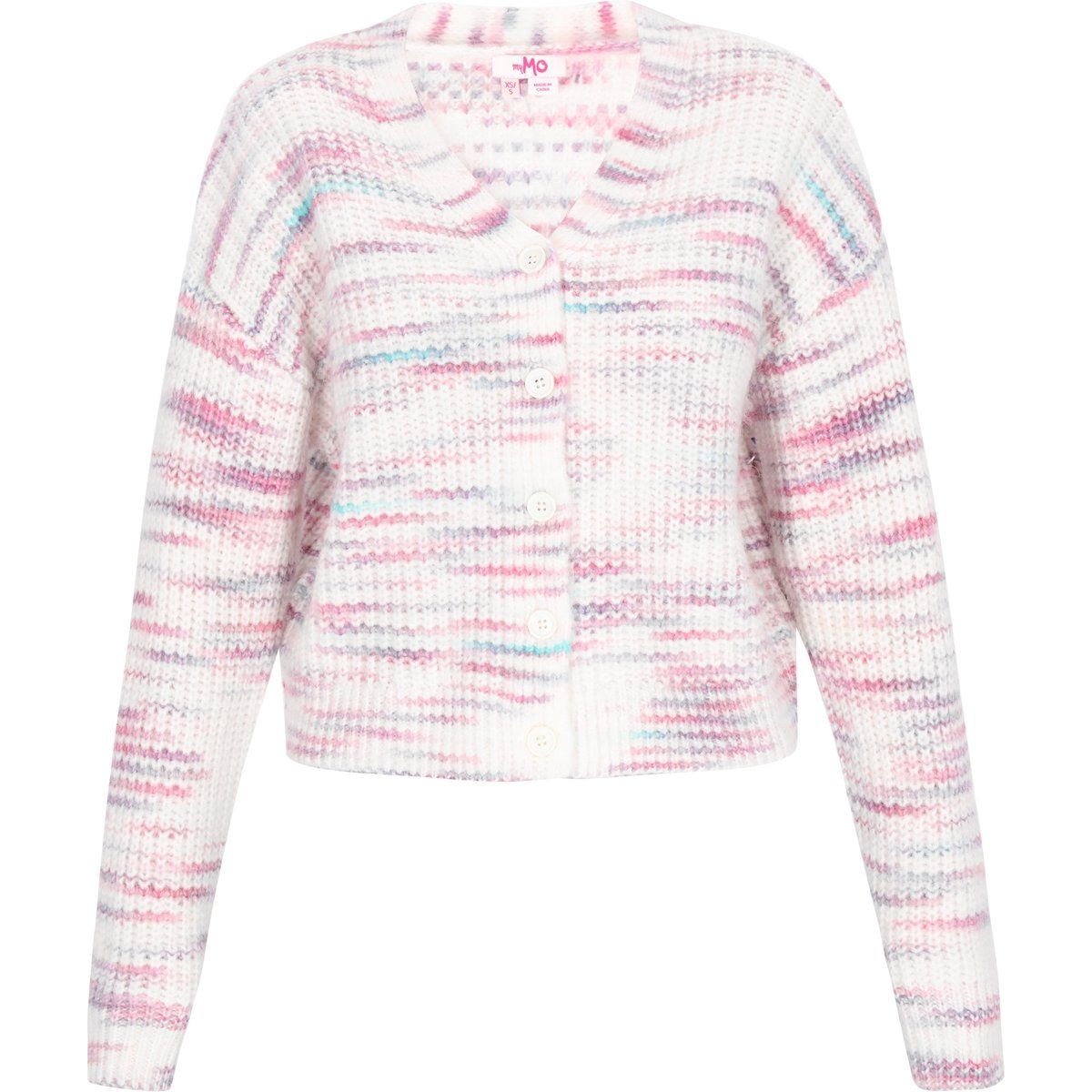 Mymo Strickjacke Frauen lila mehrfarbig