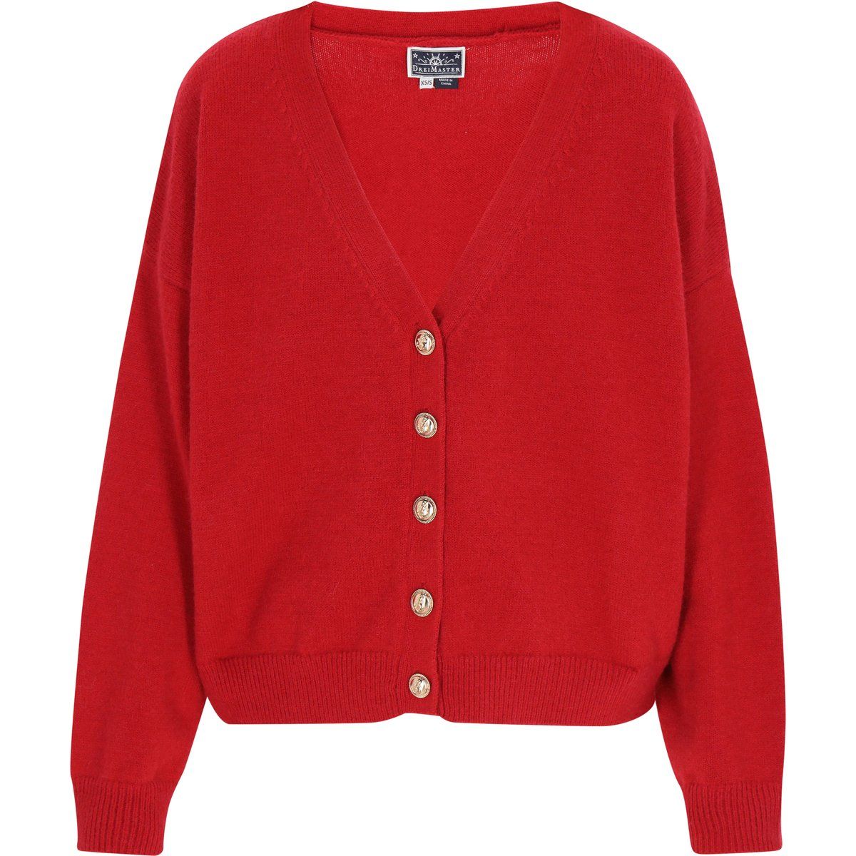 Dreimaster Strickjacke Frauen Rot