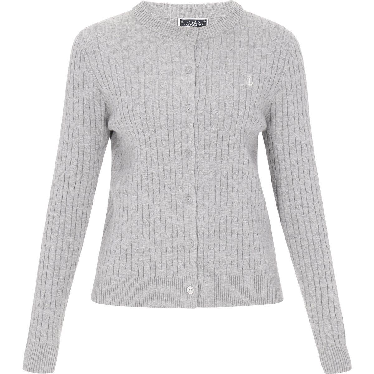 Dreimaster Strickjacke Frauen HellGrauMelange