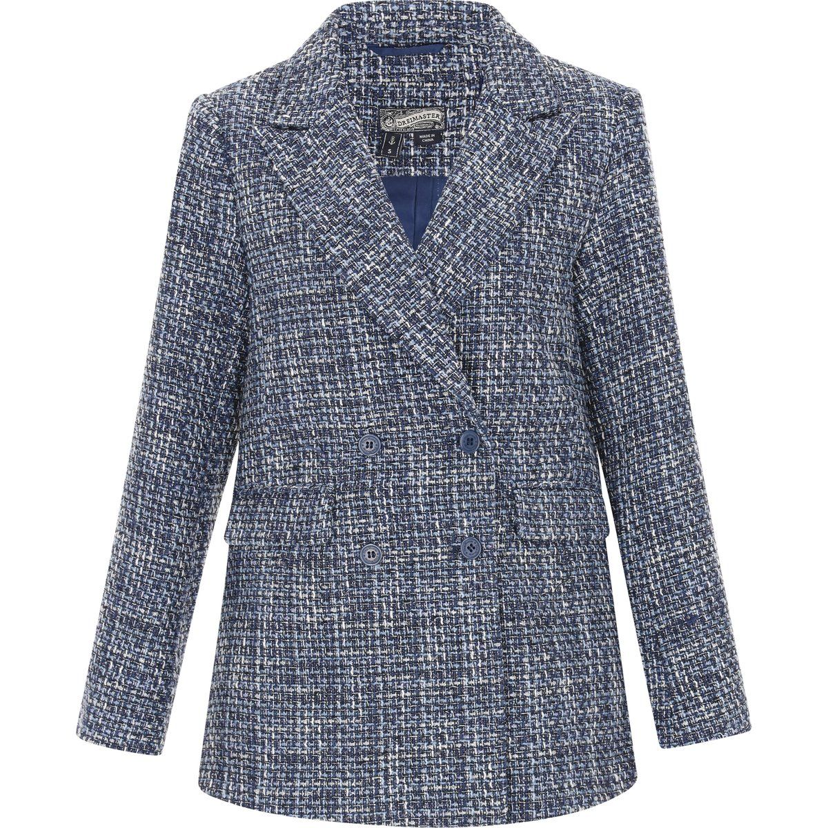 Eleganter Tweed Zweireiher Blazer