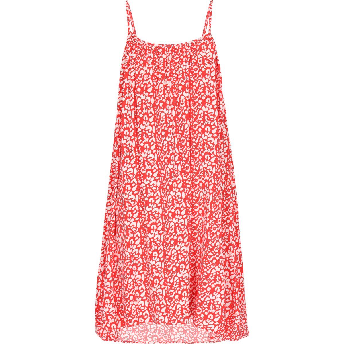 Damen Kleid rot weiß mit Leopardenmuster