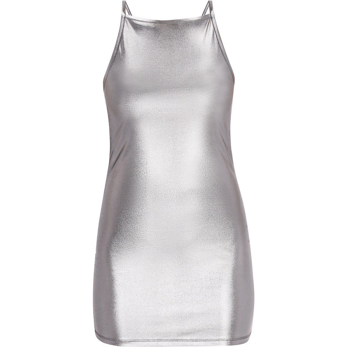 Metallisch Ärmelloses Mini-Kleid