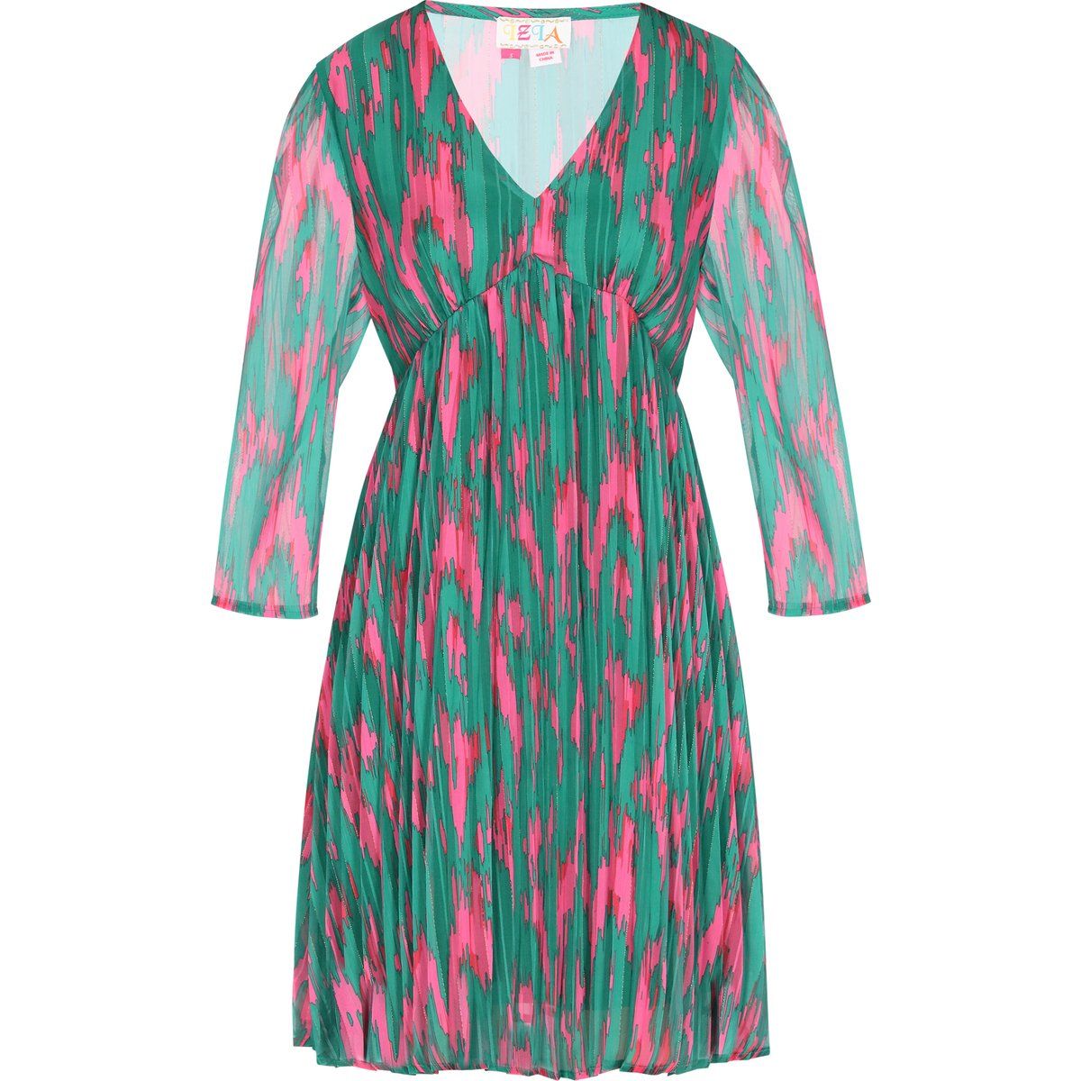 IZIA Kleid Frauen grün mehrfarbig