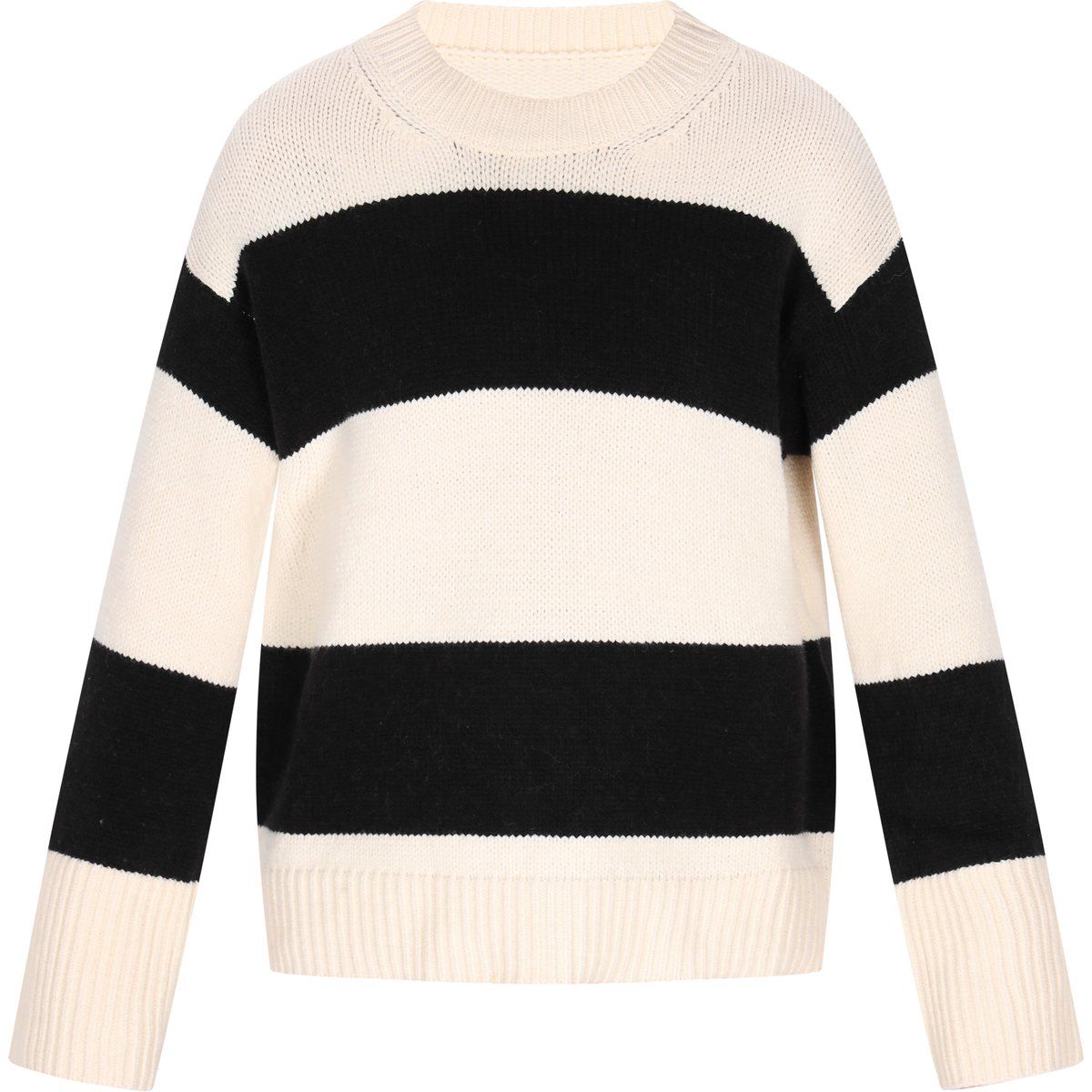 Gestreifter Strickpullover mit lockerer Passform