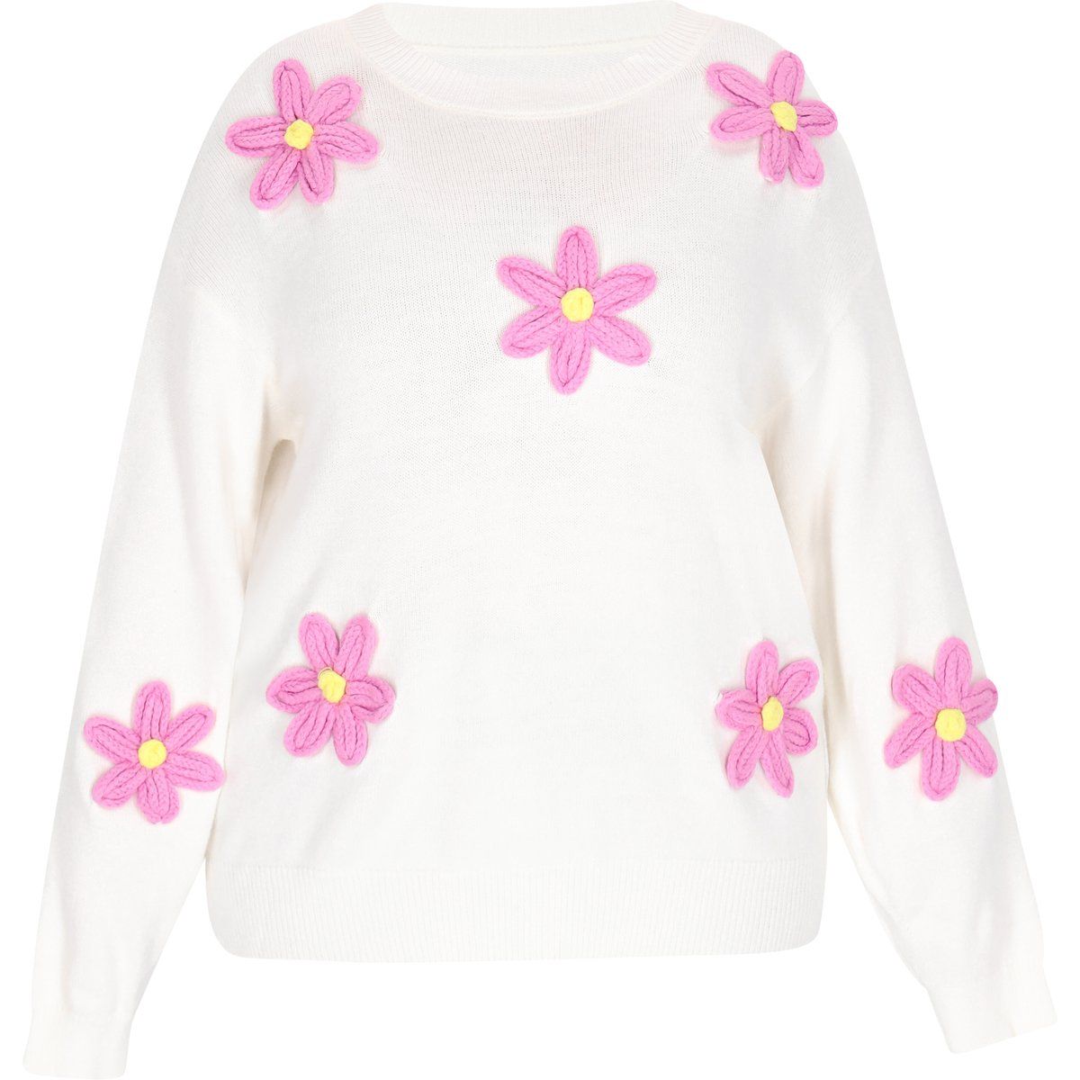 Mymo Pullover in Übergröße Frauen Weiß