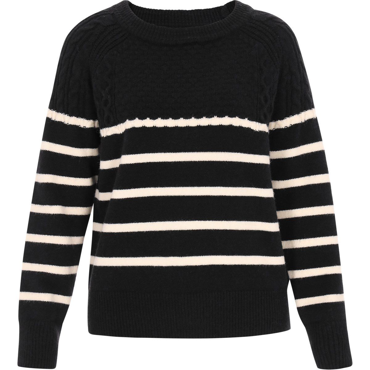 Dreimaster Pullover Frauen schwarz/offwhite