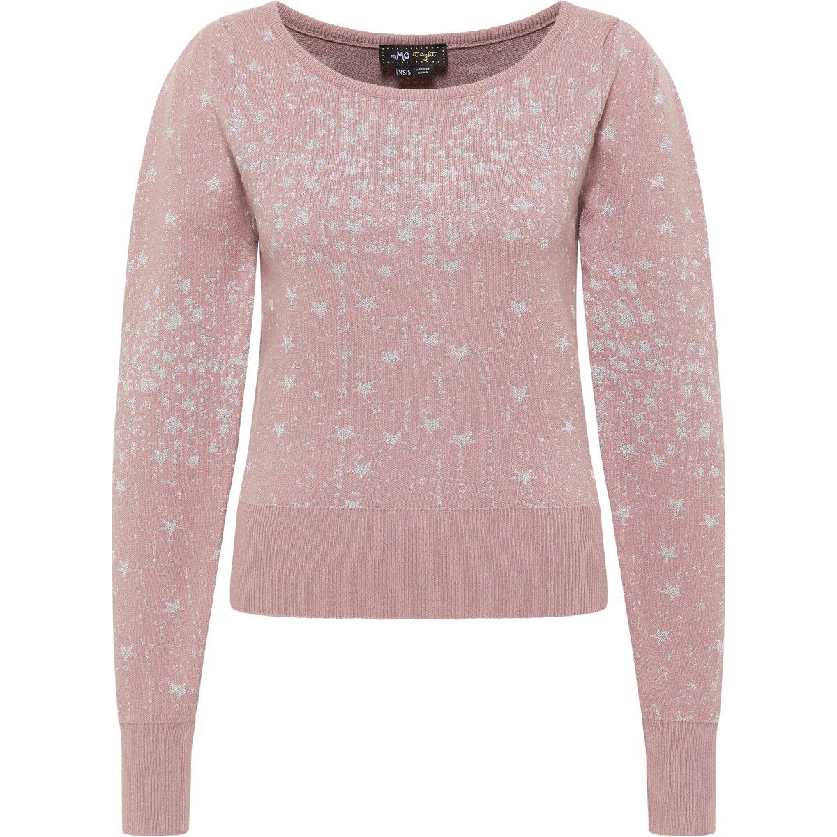 Mymo Strickpullover Damen Mauve Silber