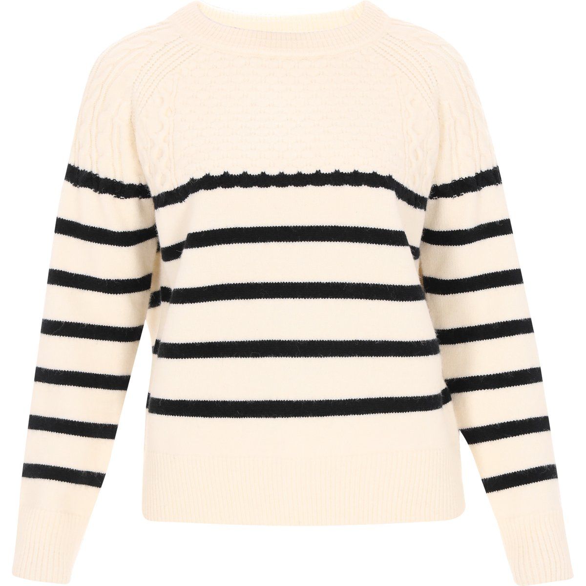 Dreimaster Pullover Frauen cremeweiß schwarz