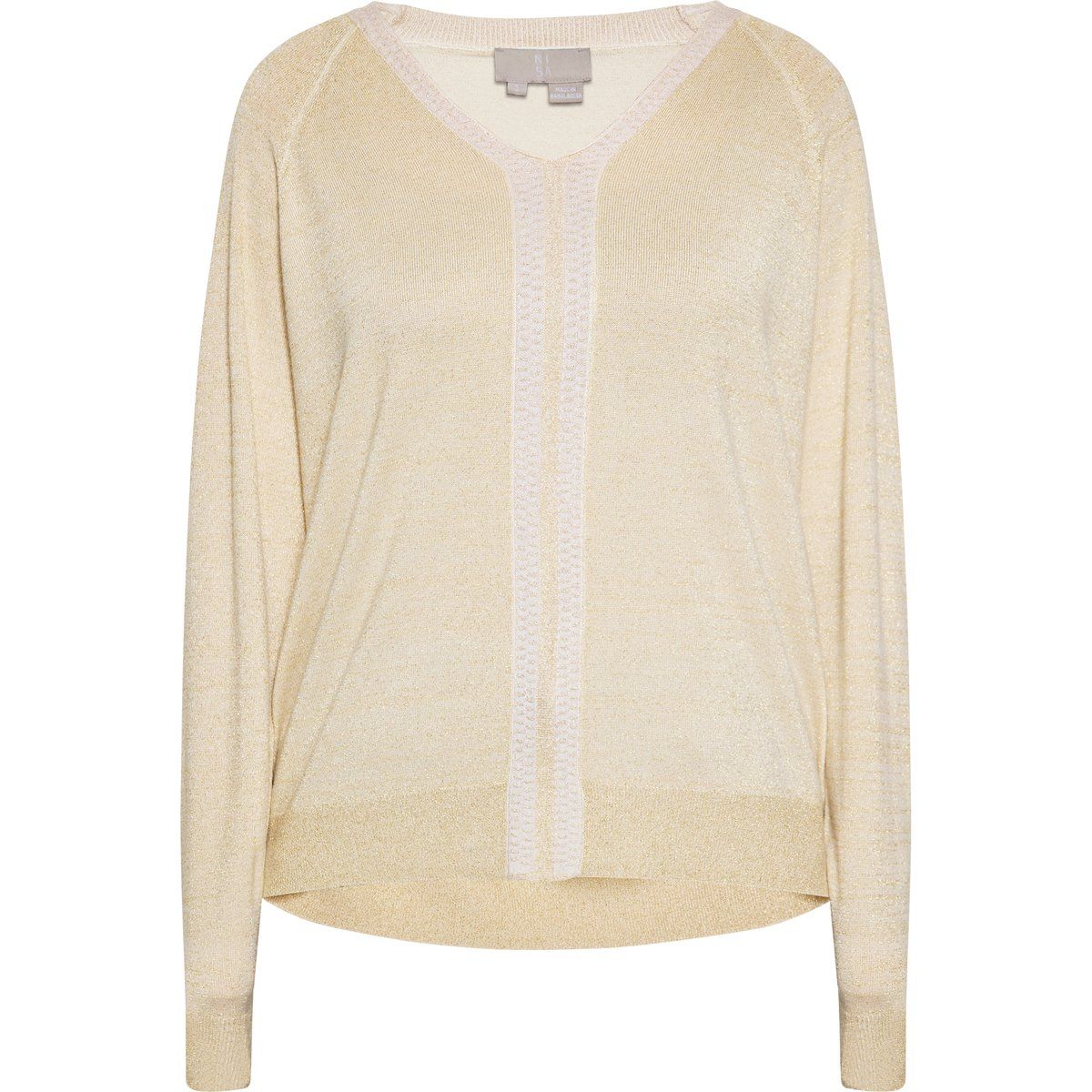 Eleganter V-Ausschnitt Langarm Pullover