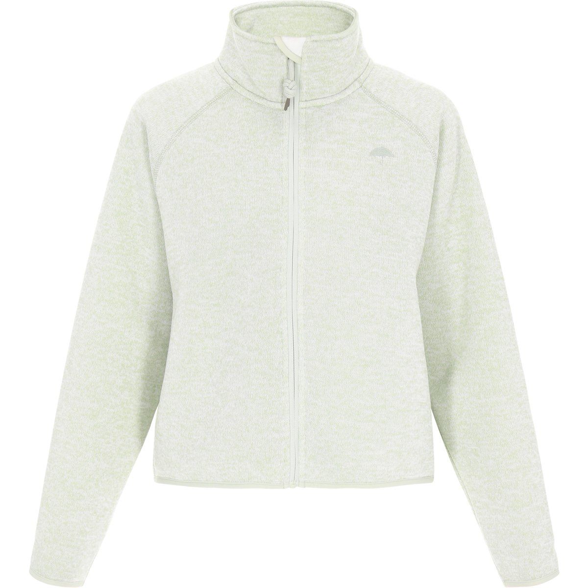 Melierte Fleecejacke mit Stehkragen