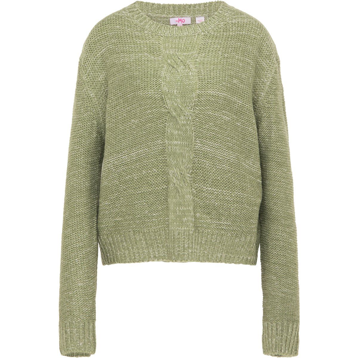 Zopfstrickpullover mit Rundhalsausschnitt