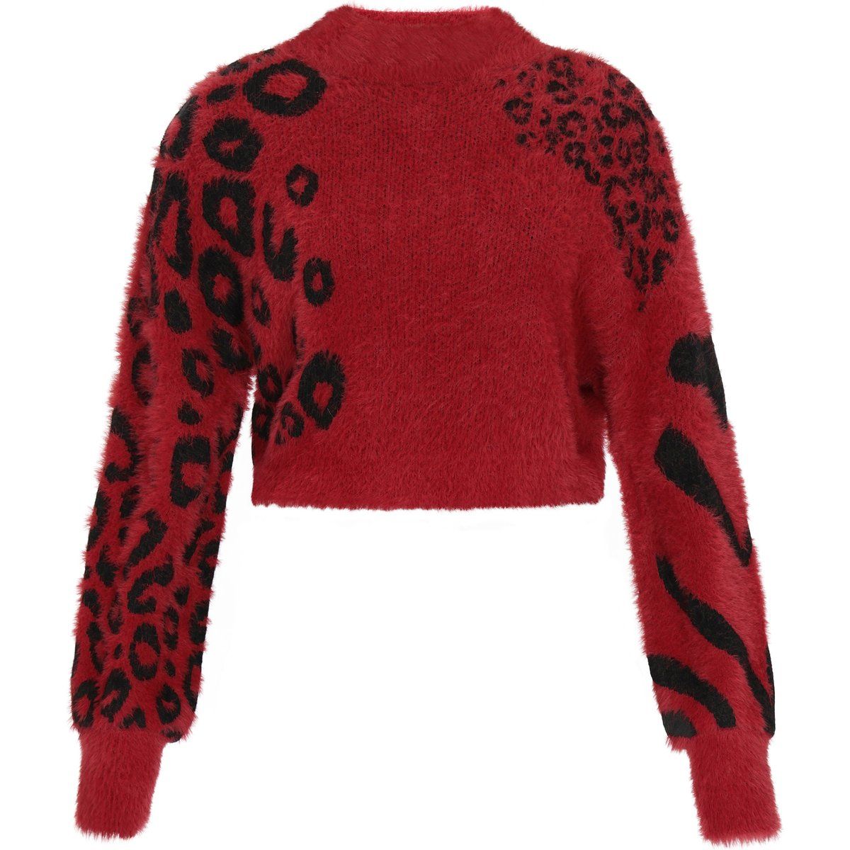 Mymo Pullover Frauen burgunderrot schwarz