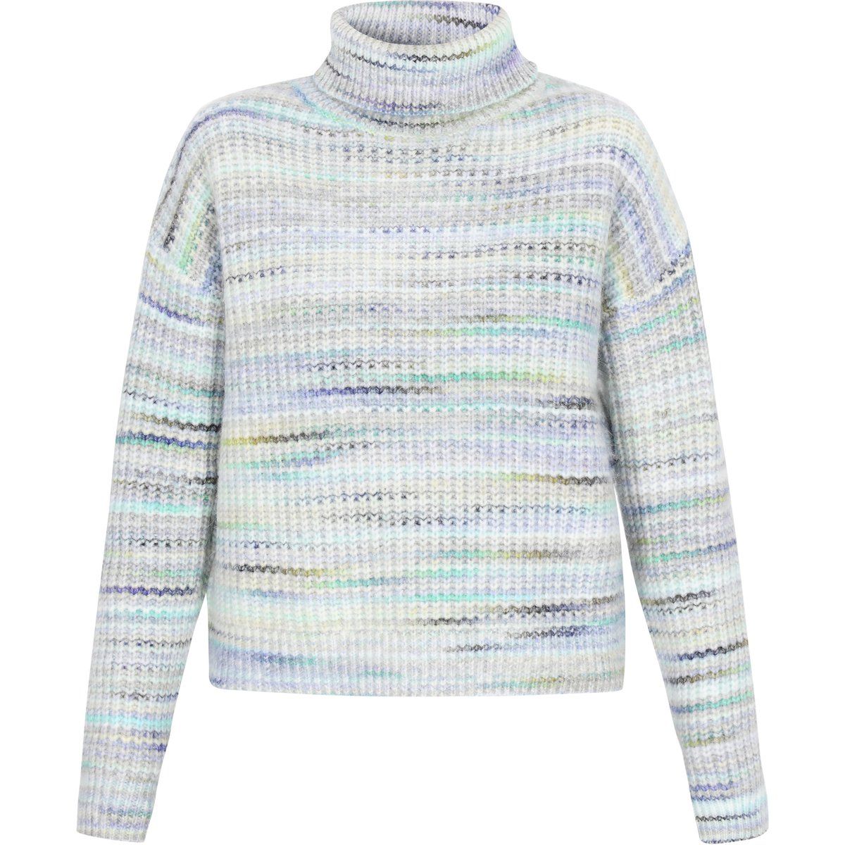 Mehrfarbiger Strick-Rollkragenpullover