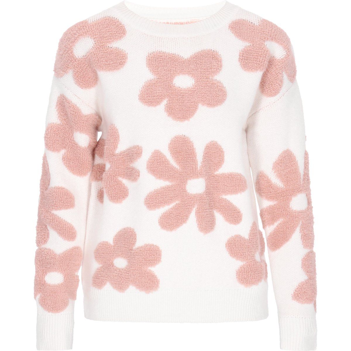 Pullover mit Blumenmuster und Rundhalsausschnitt