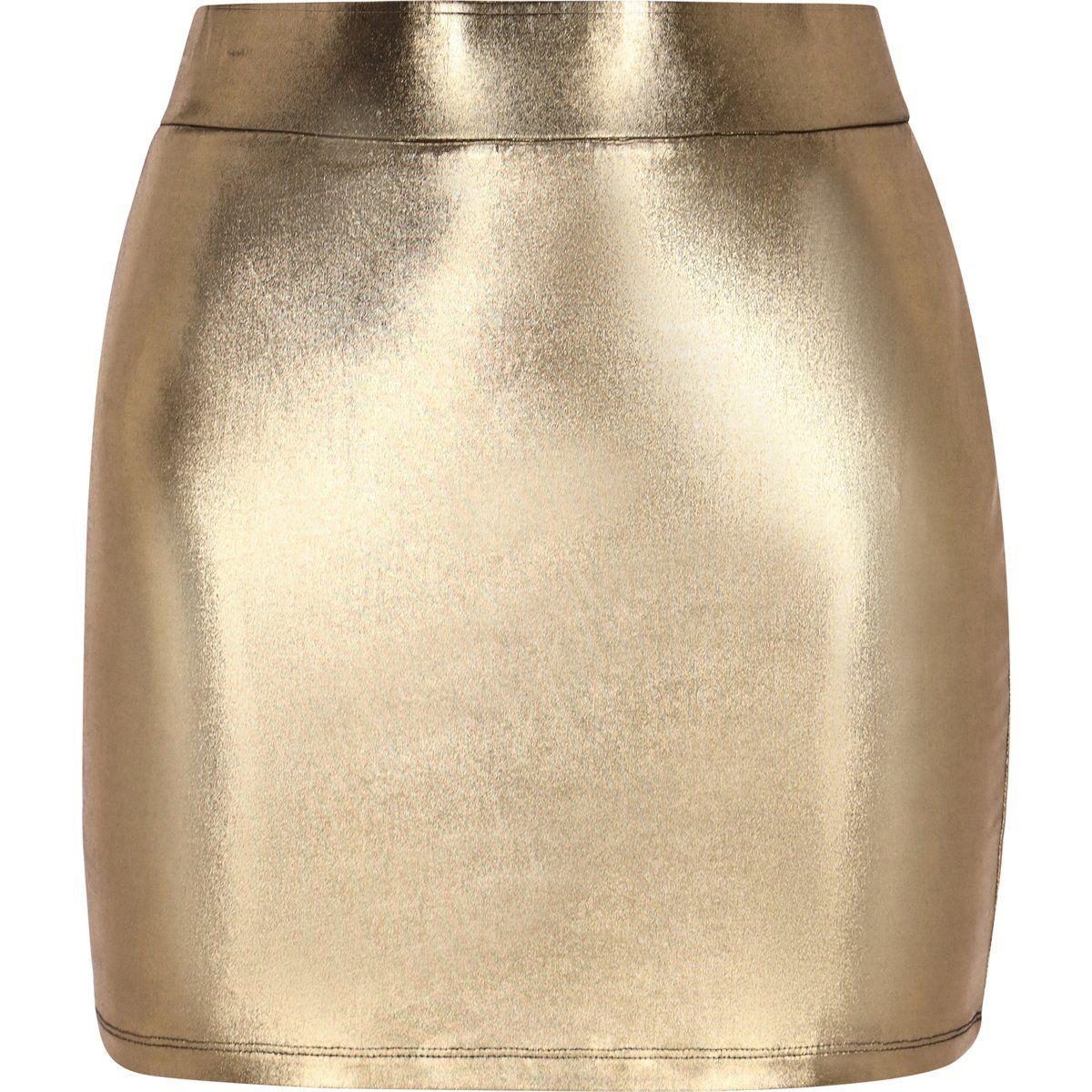 Metallic Minirock mit hohem Bund