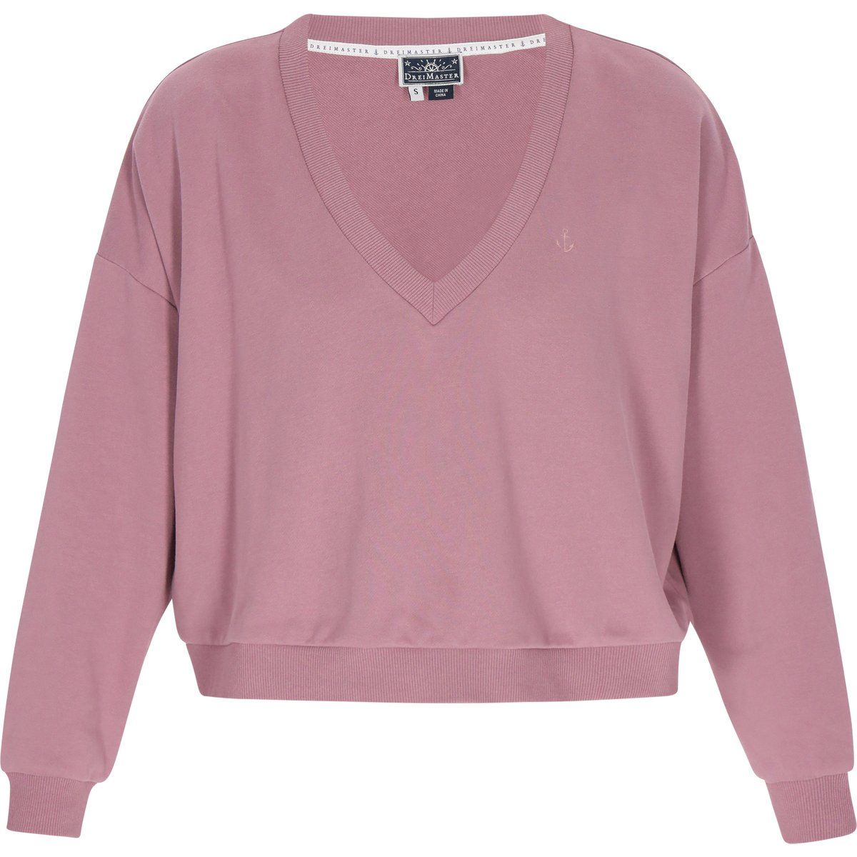 Verkürztes V-Ausschnitt Sweatshirt