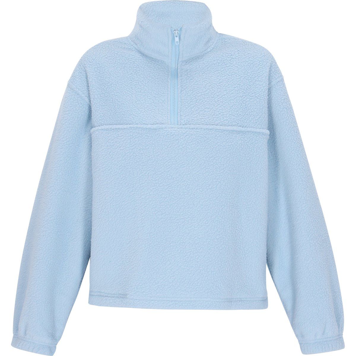 Lässiger Fleecepullover mit Reißverschlusskragen