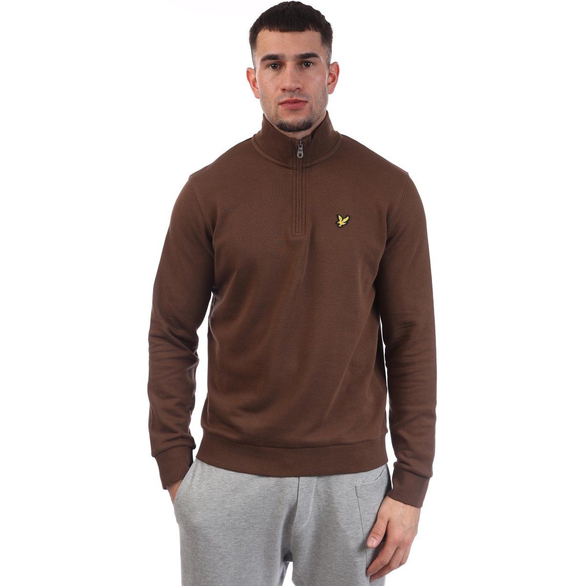 Herren Loopback Sweatshirt mit halbem Reißverschluss
