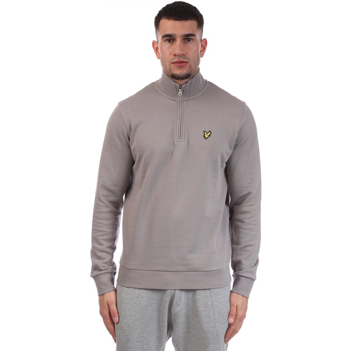 Herren Loopback Sweatshirt mit halbem Reißverschluss