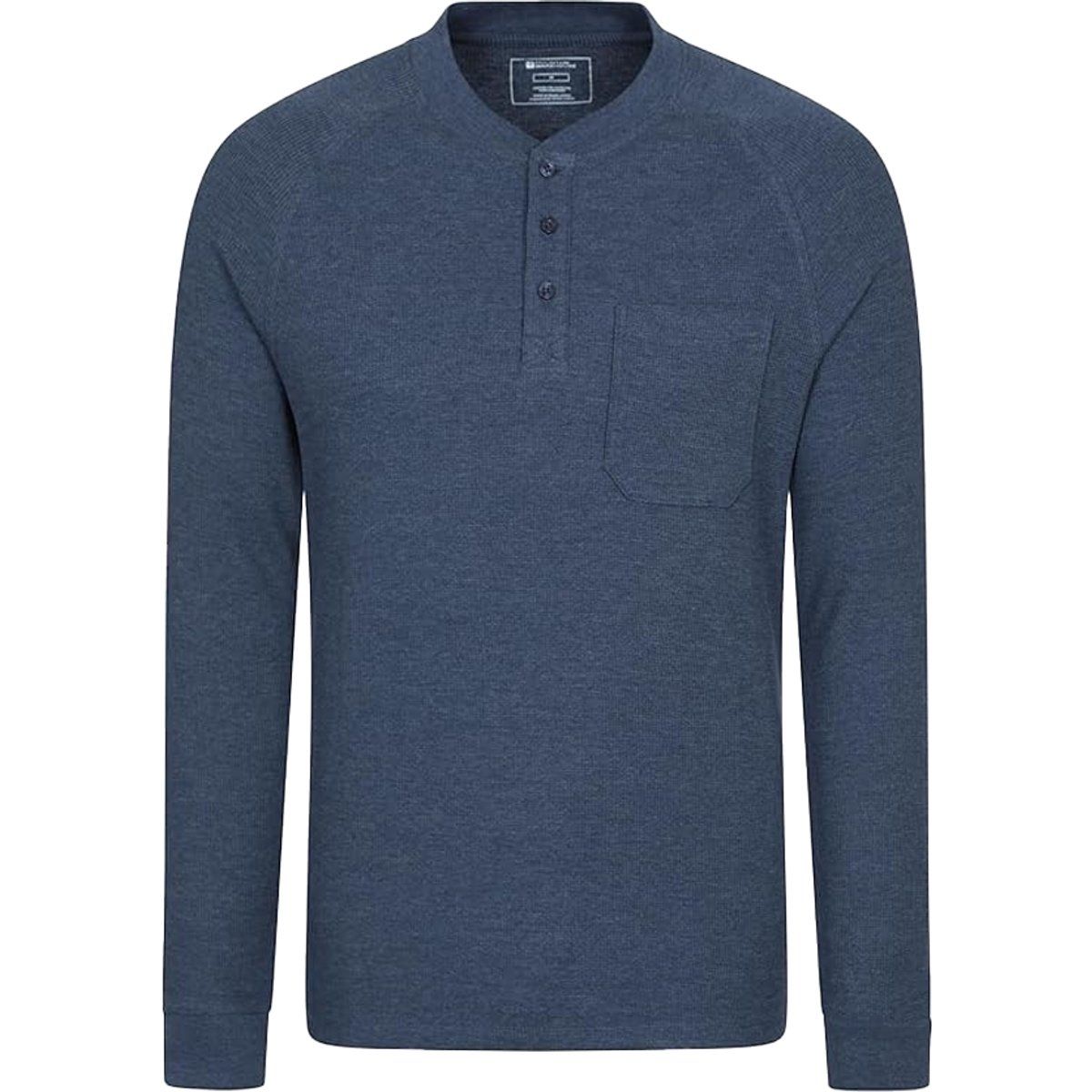 Langärmliges Henley-Shirt aus Waffelstrick