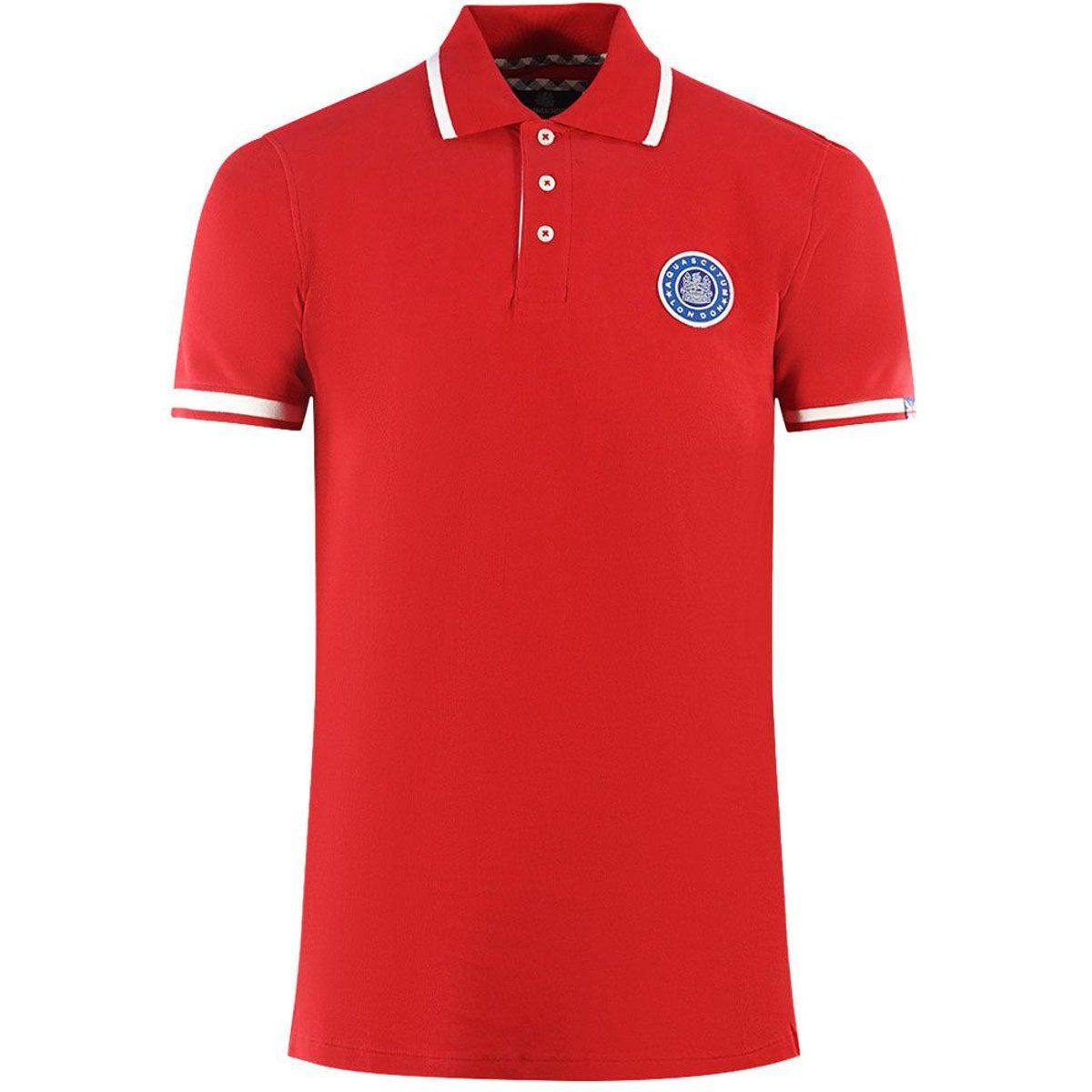 Aquascutum - "London" Poloshirt für Herren/Damen Unisex, Abzeichen (Rot)