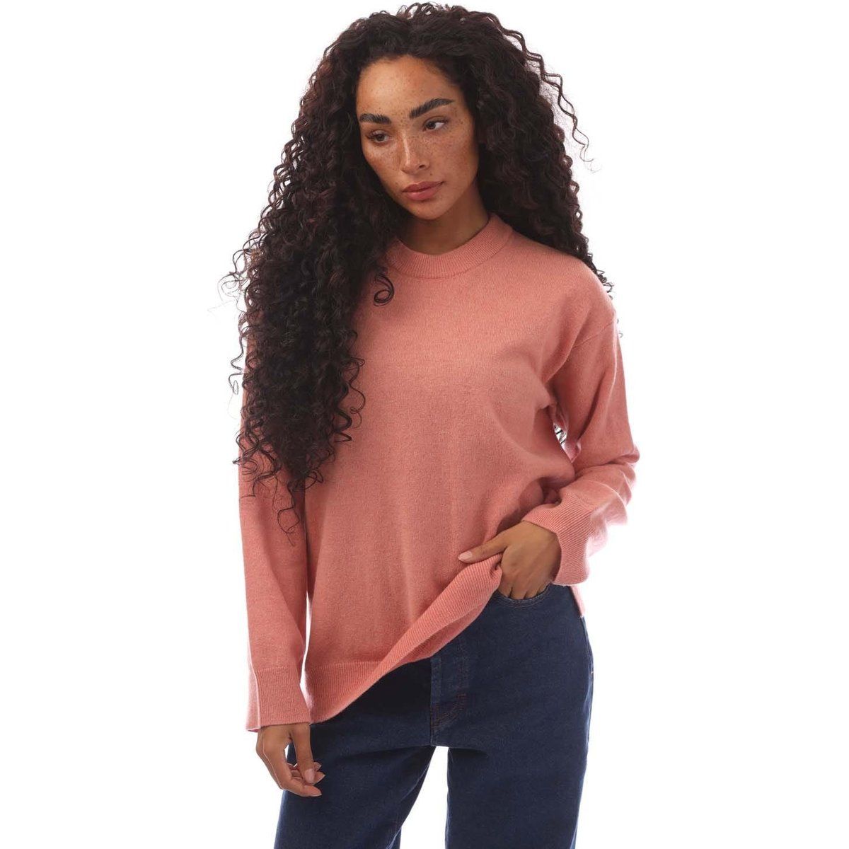Damen Klassischer Wollpullover mit Rundhalsausschnitt