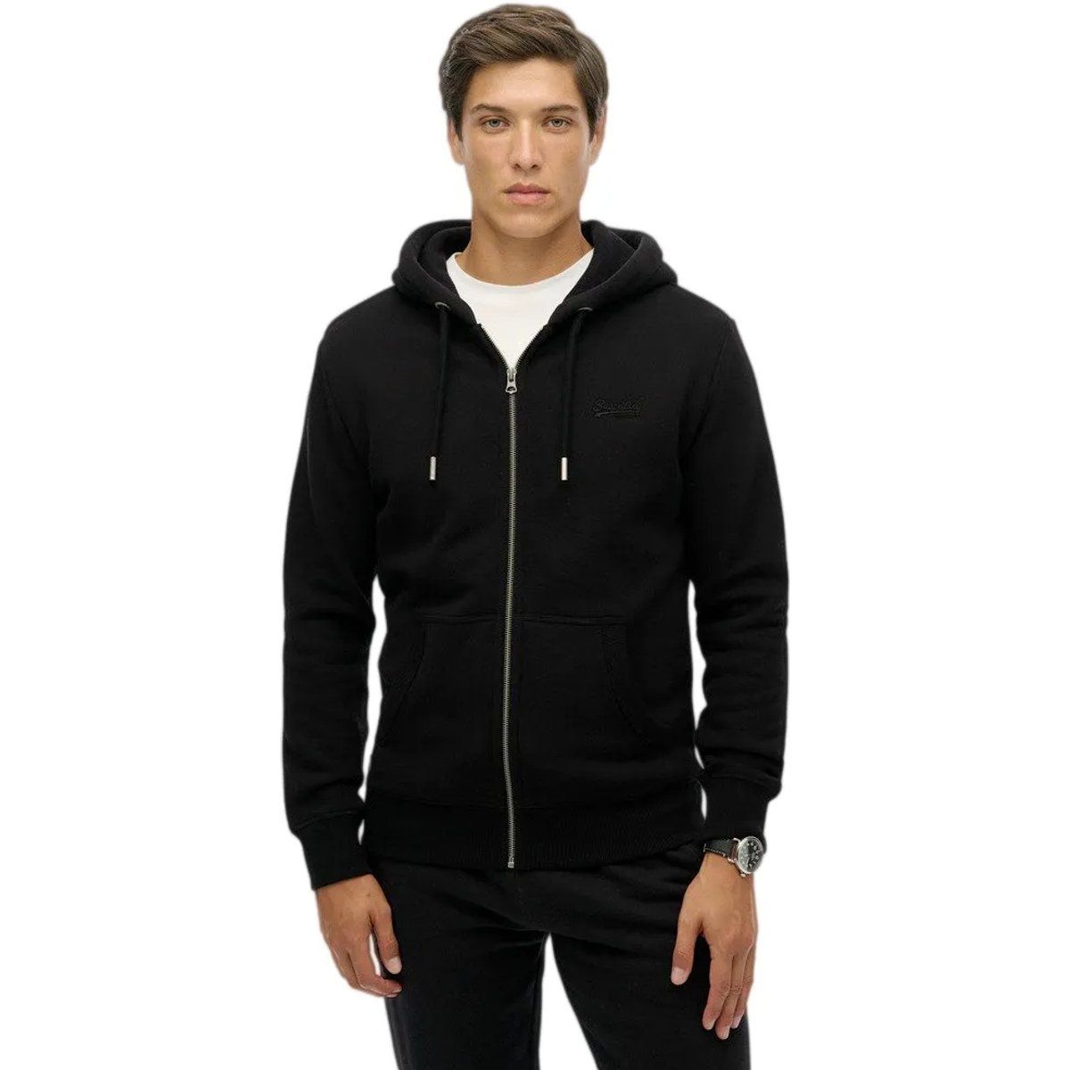 Klassische Herren-Kapuzenjacke mit Reißverschluss