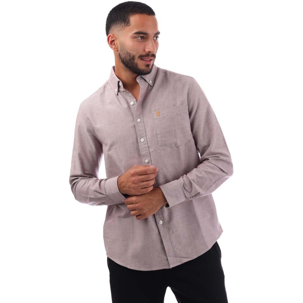 Herren Langarm Button-Down Hemd