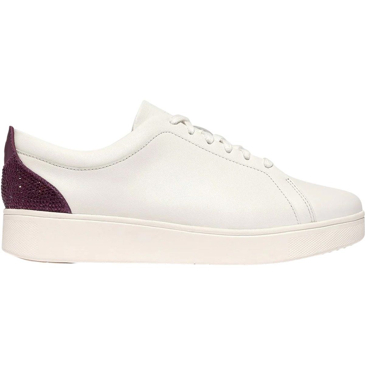 FitFlop - Damen Sneaker "Rally", Kristall, Leder (Weiß/Mauve/Weinrot)