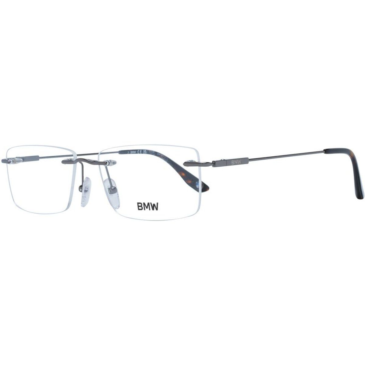 Randlose rechteckige Brille mit Gunmetal-Finish