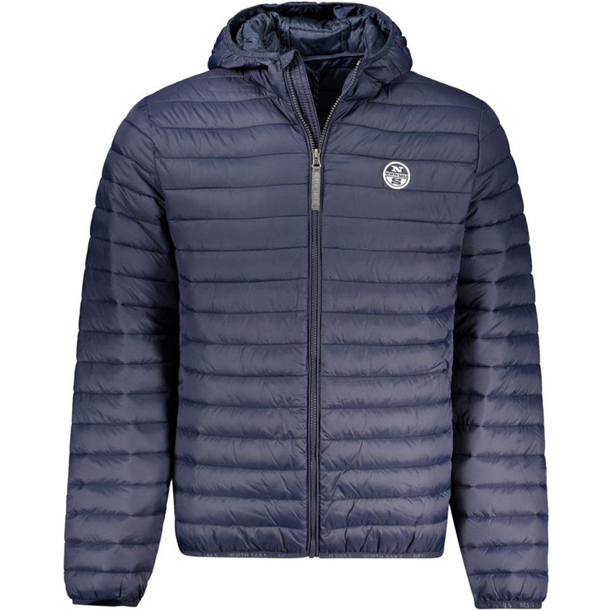 Navy Leichte Wattierte Kapuzenjacke