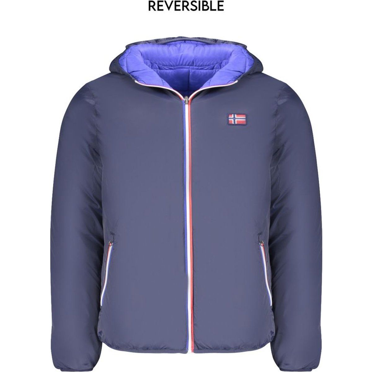 Wendbare gefütterte Jacke mit Kapuze Unisex