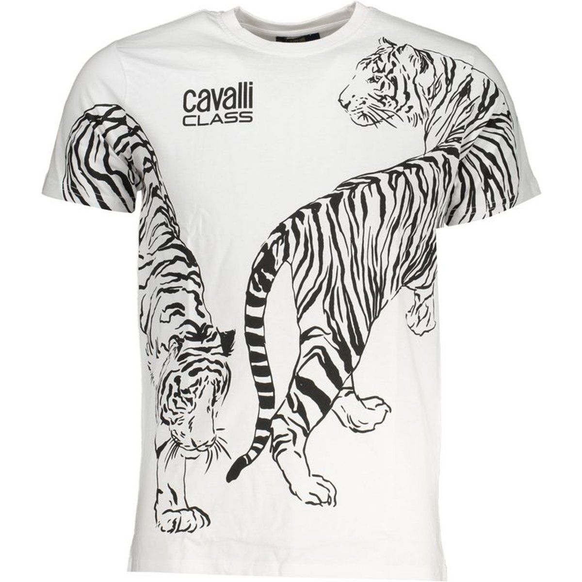 T-Shirt mit Tigerprint und Rundhalsausschnitt