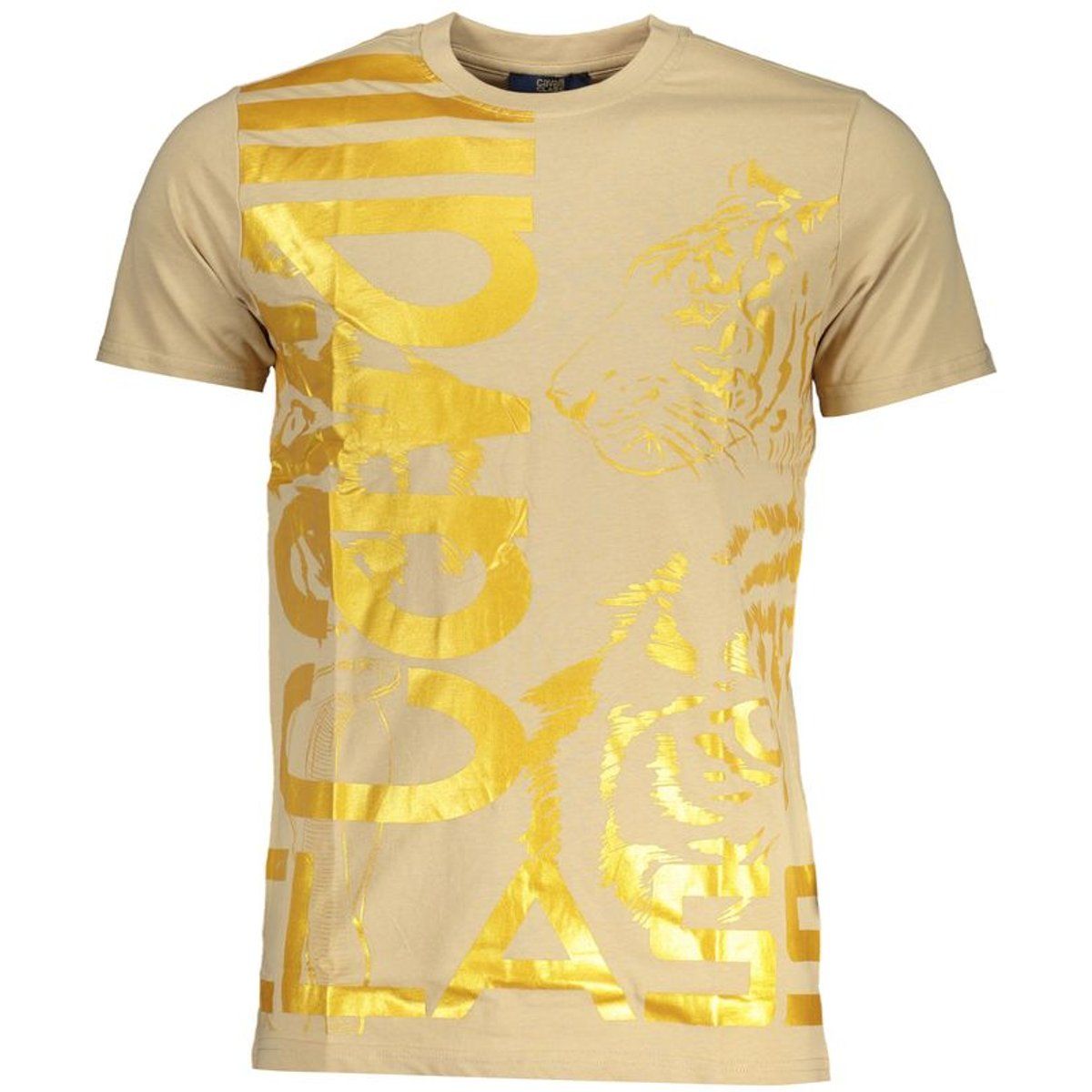 T-Shirt mit goldenem Tigergrafikprint