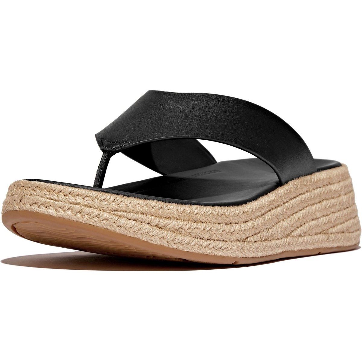 Fitflop F-Mode Zehentrenner Leder Herren Schwarz Clogs