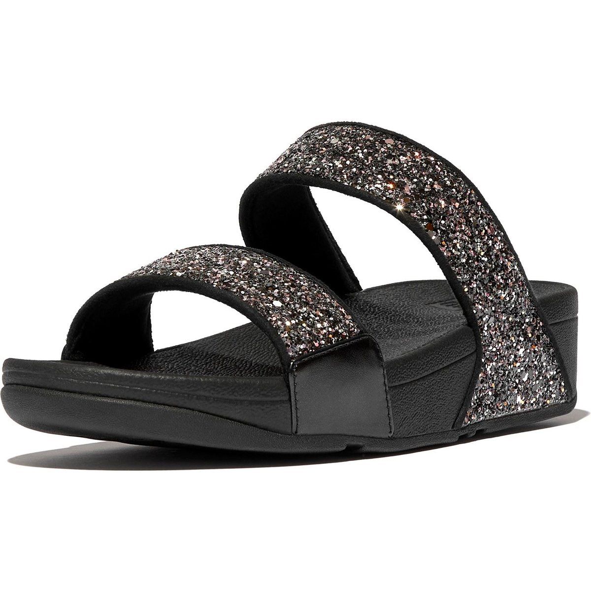 Fitflop Lulu 2 Bar Glitter Polyurethan Damen Sandalen Schwarz/Multi