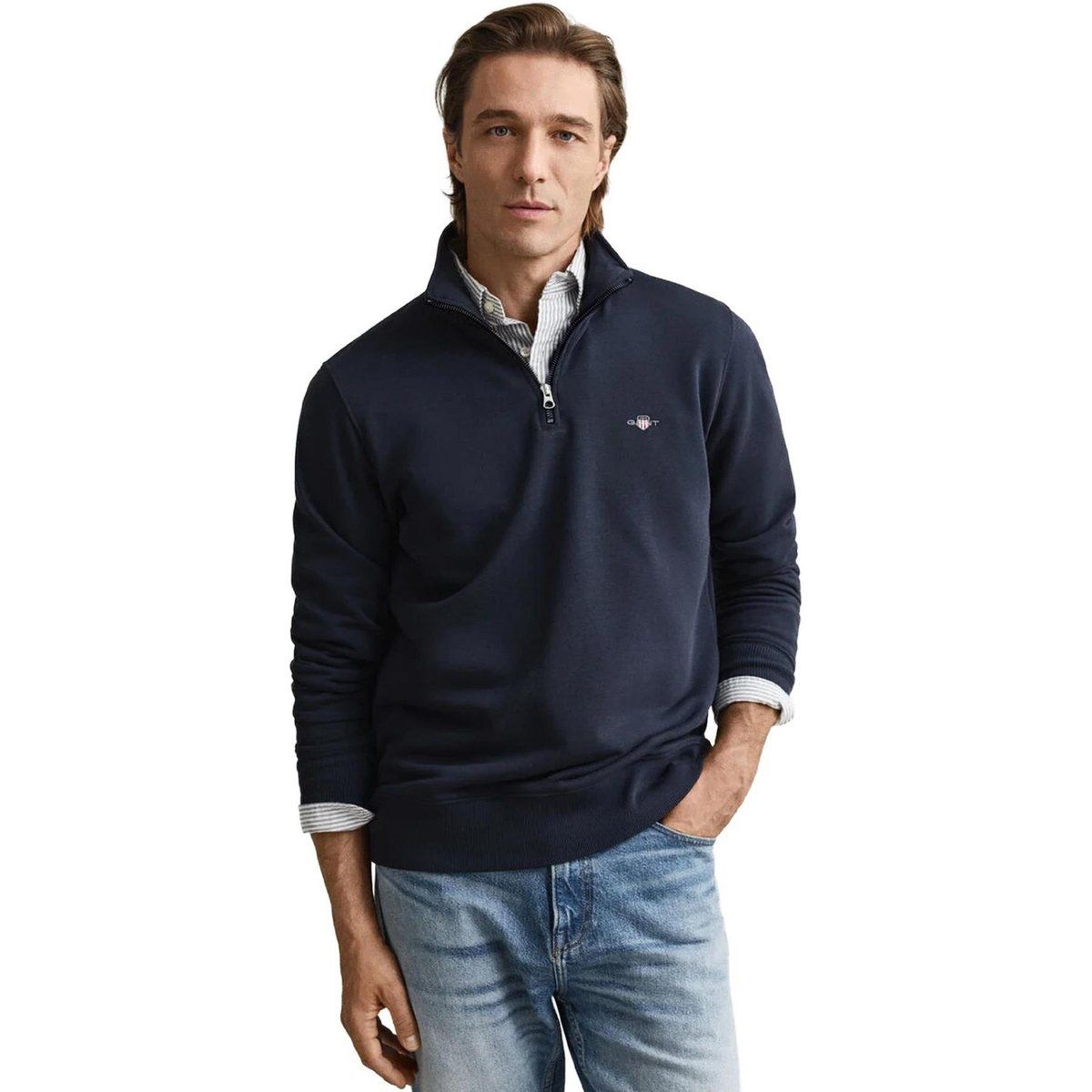 Herren Archive Shield Viertelreißverschluss Sweatshirt