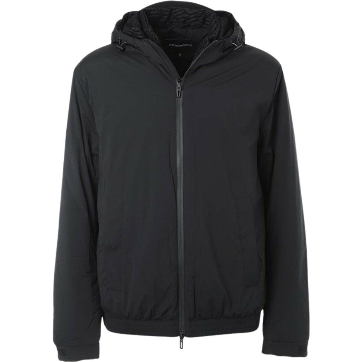 Schwarze leichte Herrenjacke mit Kapuze