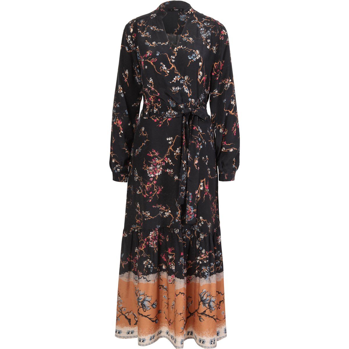 Wickel-Midikleid mit Kirschblütenmuster