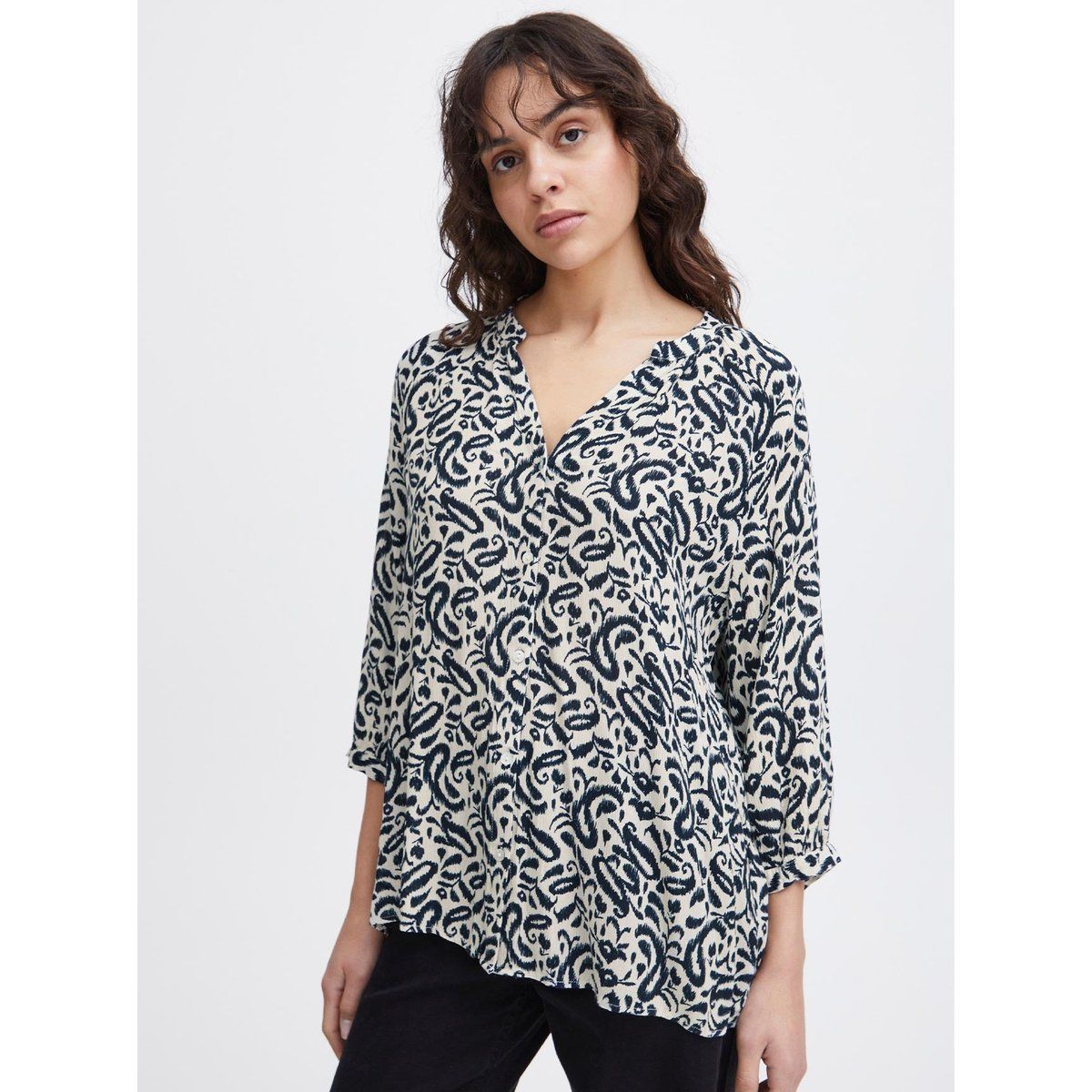 Paisley-Muster Bluse mit Dreiviertelärmeln