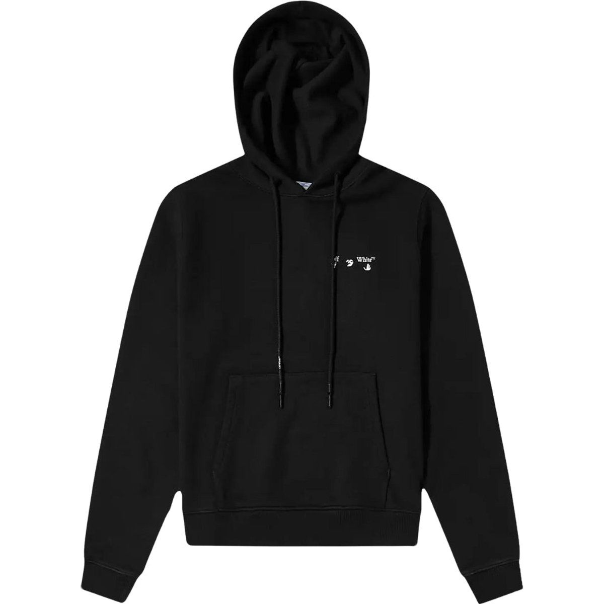 Minimalistischer schwarzer Hoodie mit Logodetail
