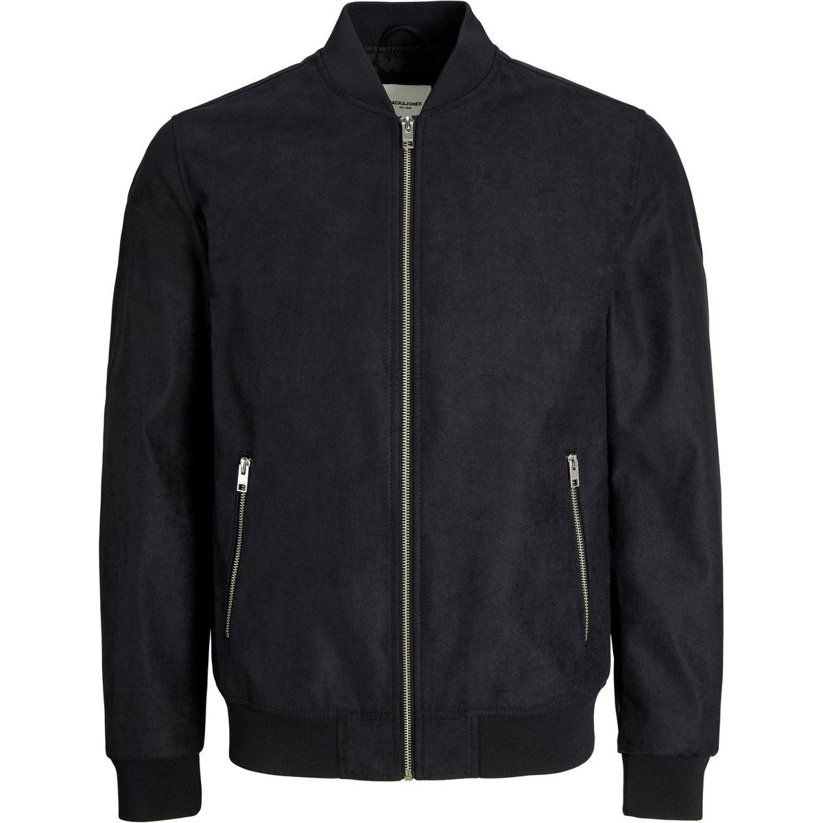 Herren Bomberjacke, einfarbig Schwarz